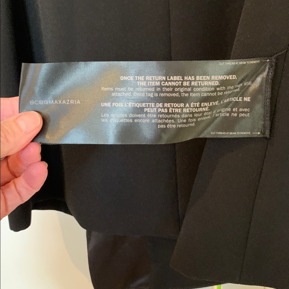 This is a BCBGMAXAZRIA Ruffled jacket Dress in black double-weave suiting. SM - Picture 5 of 6